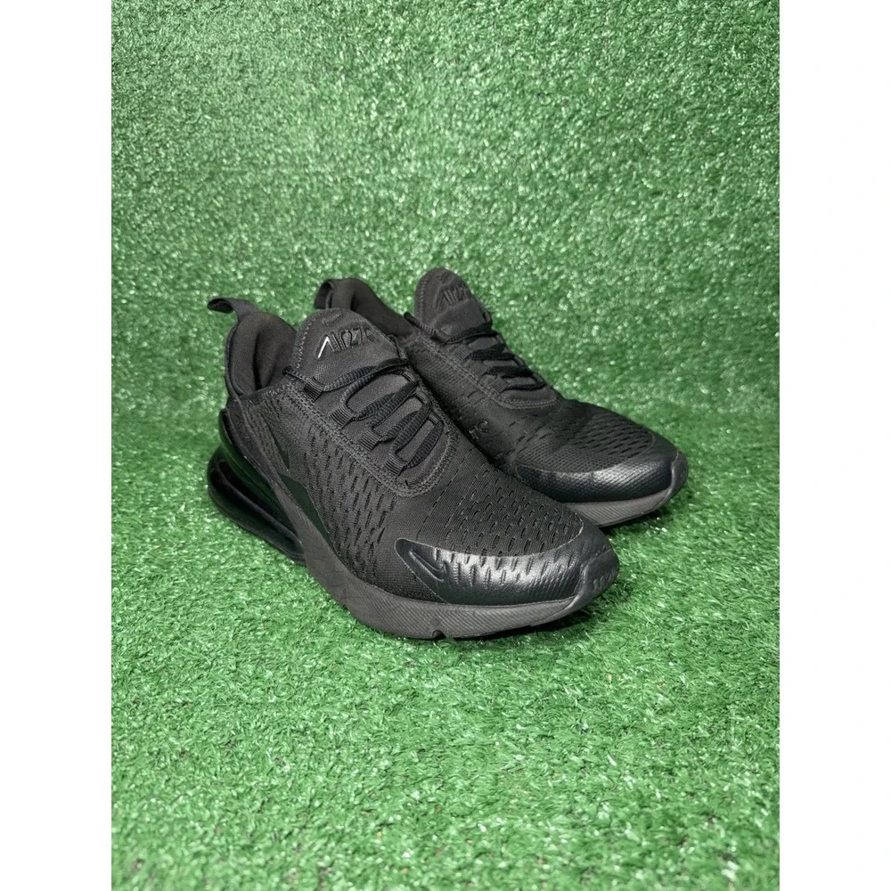 Nike Air Max 270 Womens Size 8 Boys 6.5 Black Running Shoes Comfort Gym Sneakers